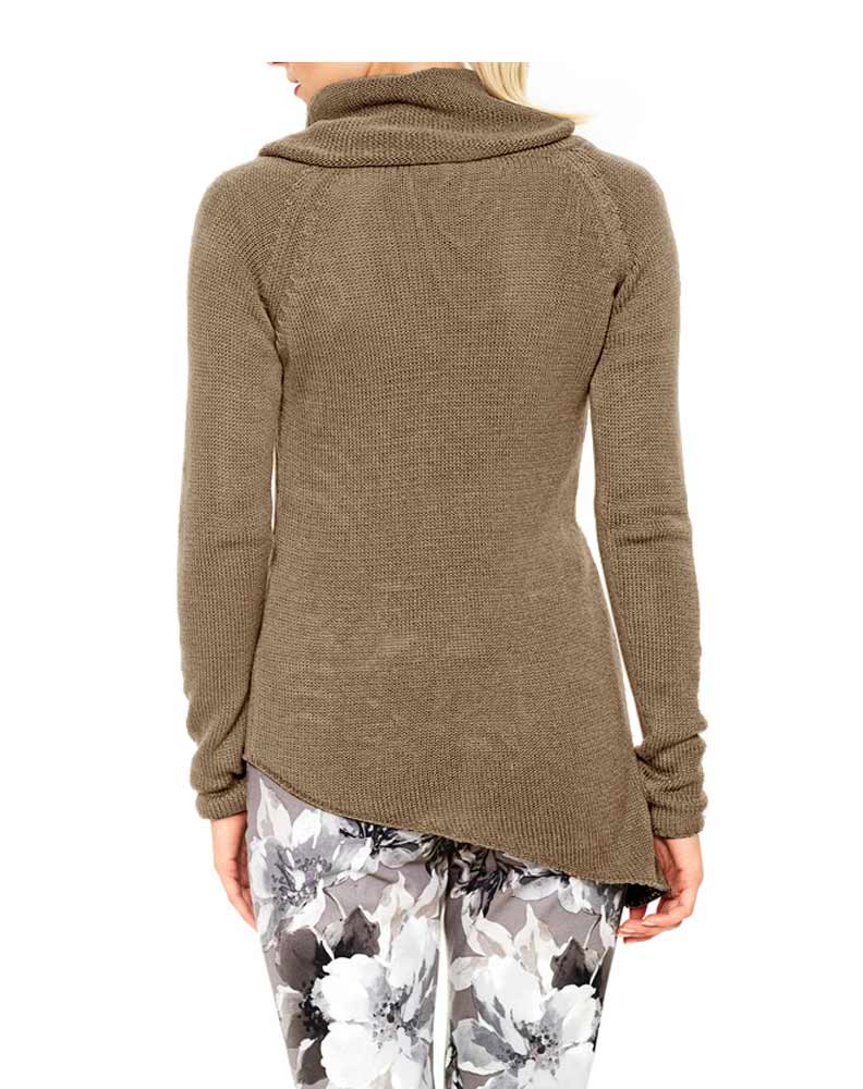 Rick Cardona Damen Designer-Rollkragenpullover, taupe