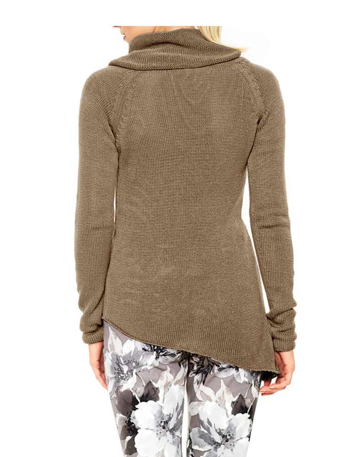 Rick Cardona Damen Designer-Rollkragenpullover, taupe