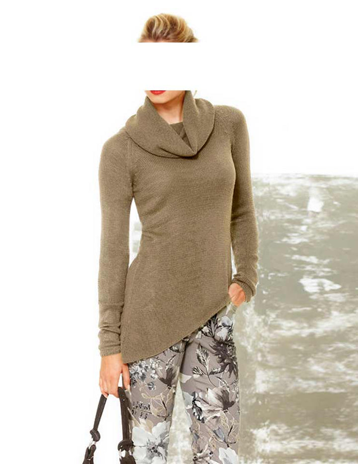 Rick Cardona Damen Designer-Rollkragenpullover, taupe