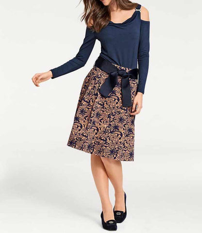Ashley Brooke Damen Designer-Wasserfallshirt, marine