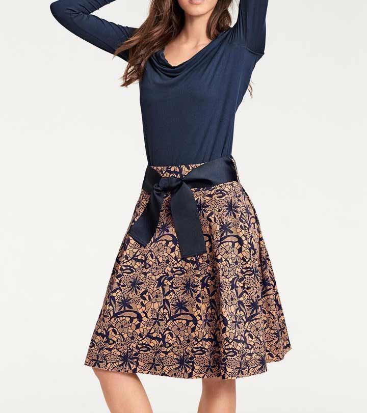 Ashley Brooke Damen Designer-Wasserfallshirt, marine