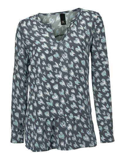Heine-Best Connections Damen Druckbluse, grau-mint