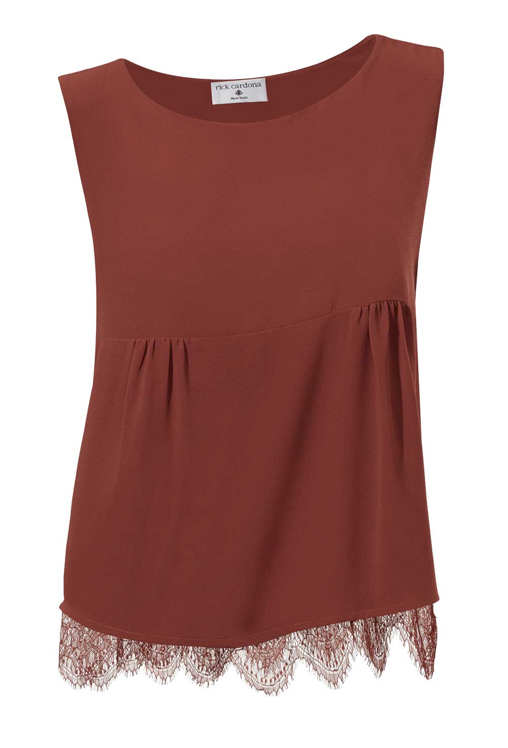 Rick Cardona Damen Designer-Spitzentop, terracotta