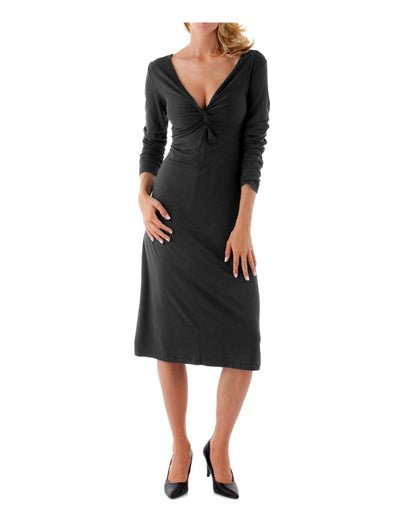 Vivance Collection Damen Jerseykleid mit Raffungen, schwarz