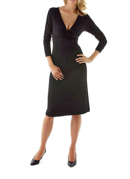 Vivance Collection Damen Jerseykleid mit Raffungen, schwarz