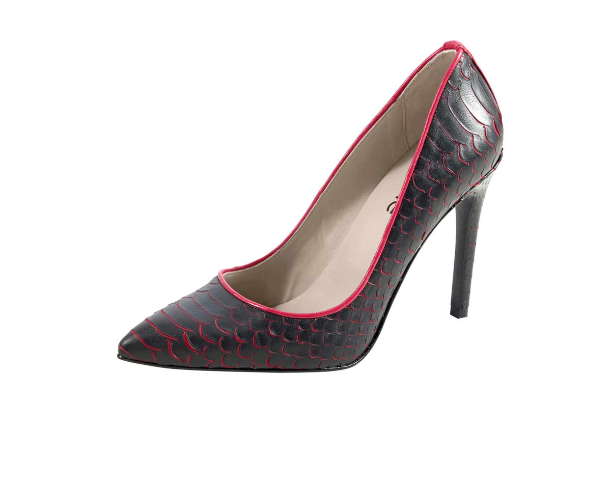 HEINE Damen Pumps, schwarz-rot