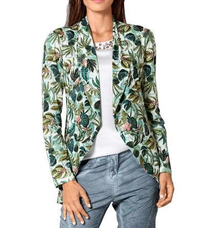 Heine Damen Jerseyjacke, grün-bunt