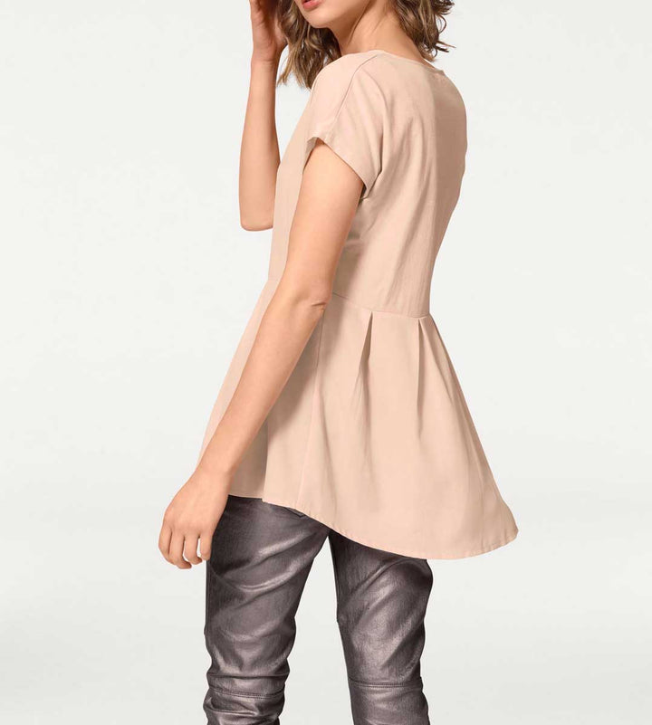 Rick Cardona Damen Designer-Chiffonbluse, puder