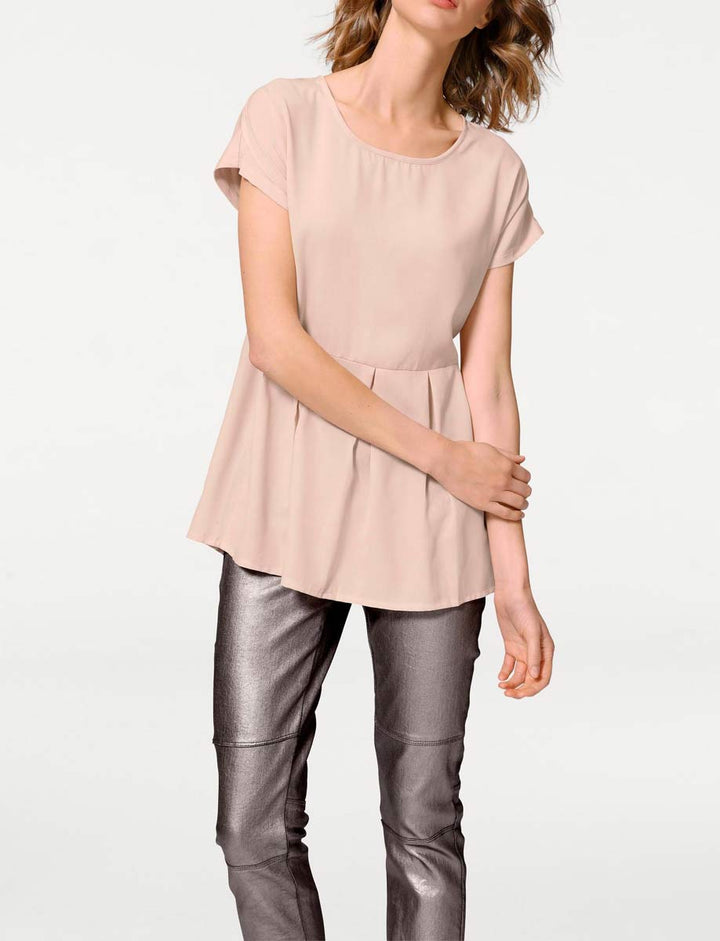 Rick Cardona Damen Designer-Chiffonbluse, puder