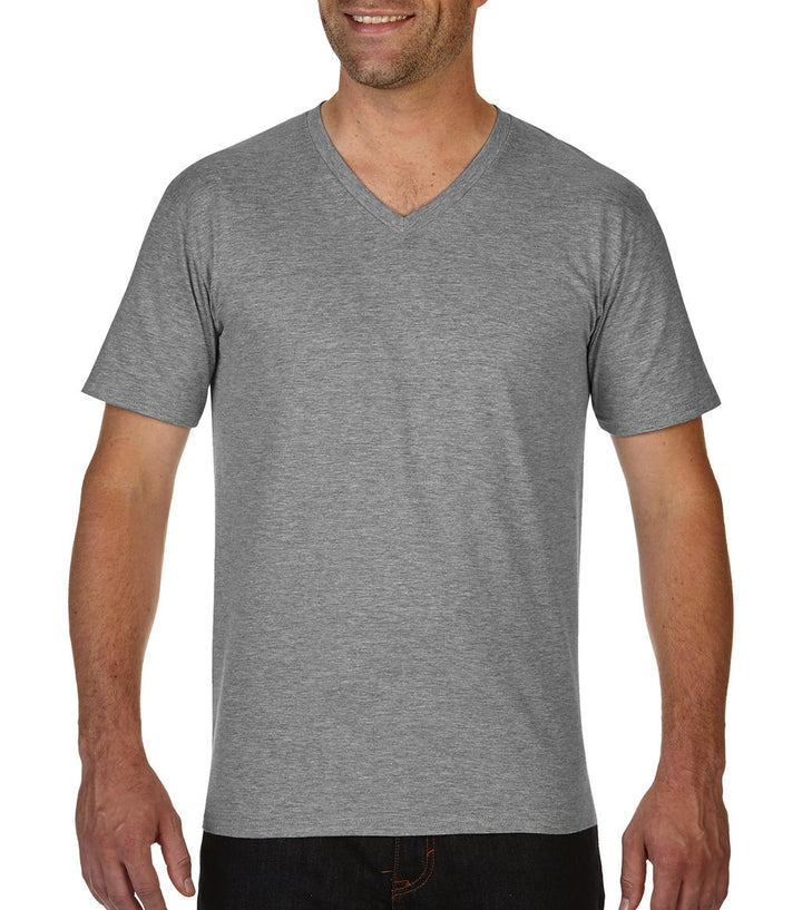 Gildan Herren T-Shirt Basic V-Ausschnitt Kurzarm Baumwolle Shirt Weich
