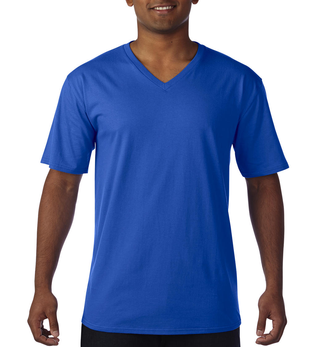Gildan Herren T-Shirt Basic V-Ausschnitt Kurzarm Baumwolle Shirt Weich