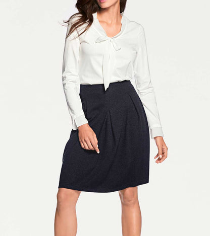Ashley Brooke Damen Designer-Jerseyrock, dunkelblau-meliert