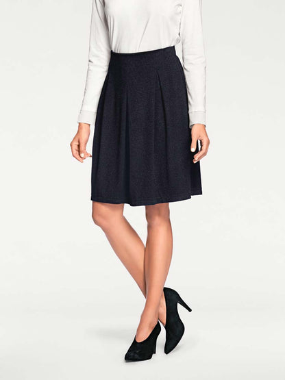 Ashley Brooke Damen Designer-Jerseyrock, dunkelblau-meliert