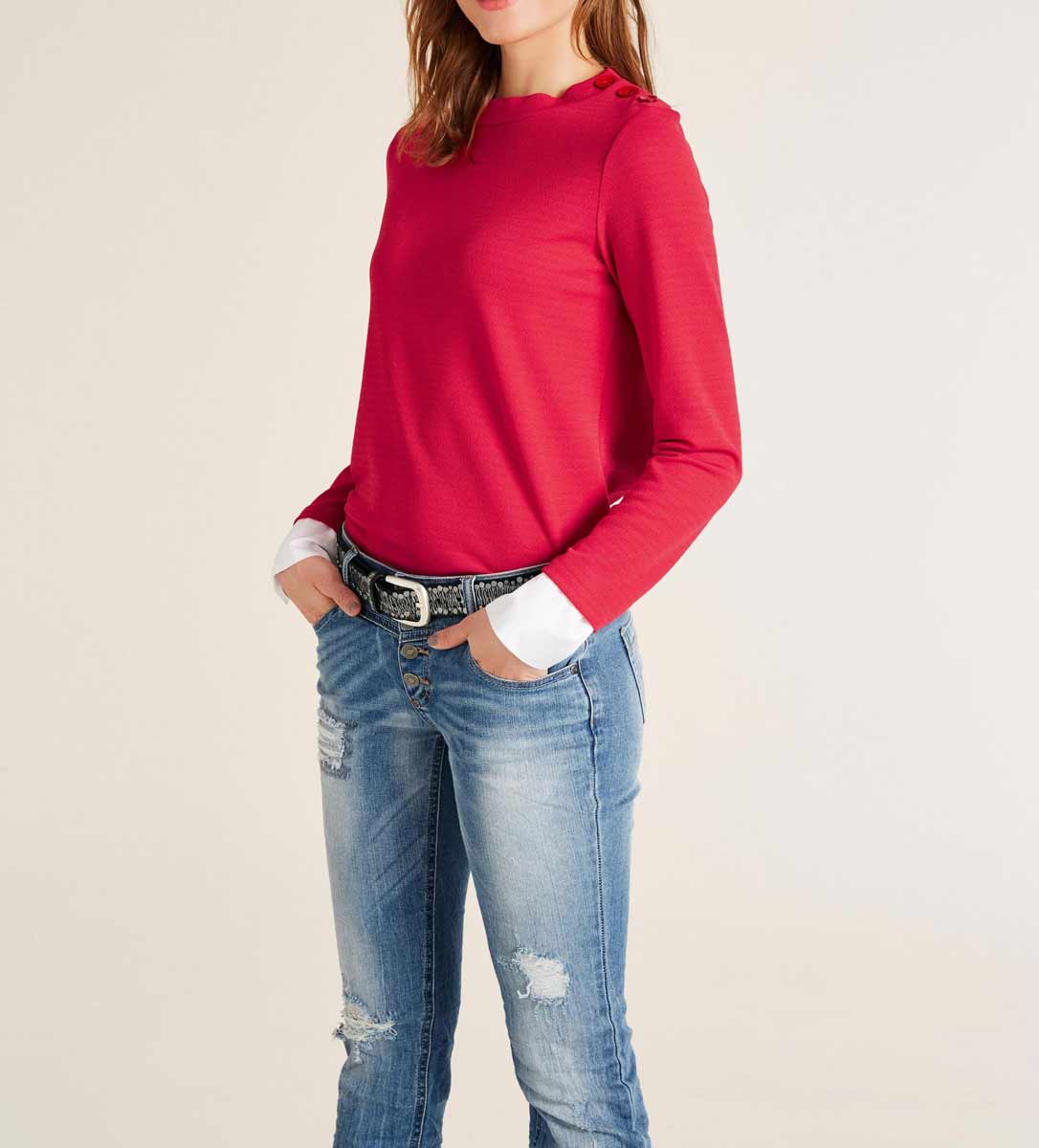 Heine Damen 2-in-1-Shirt, rot