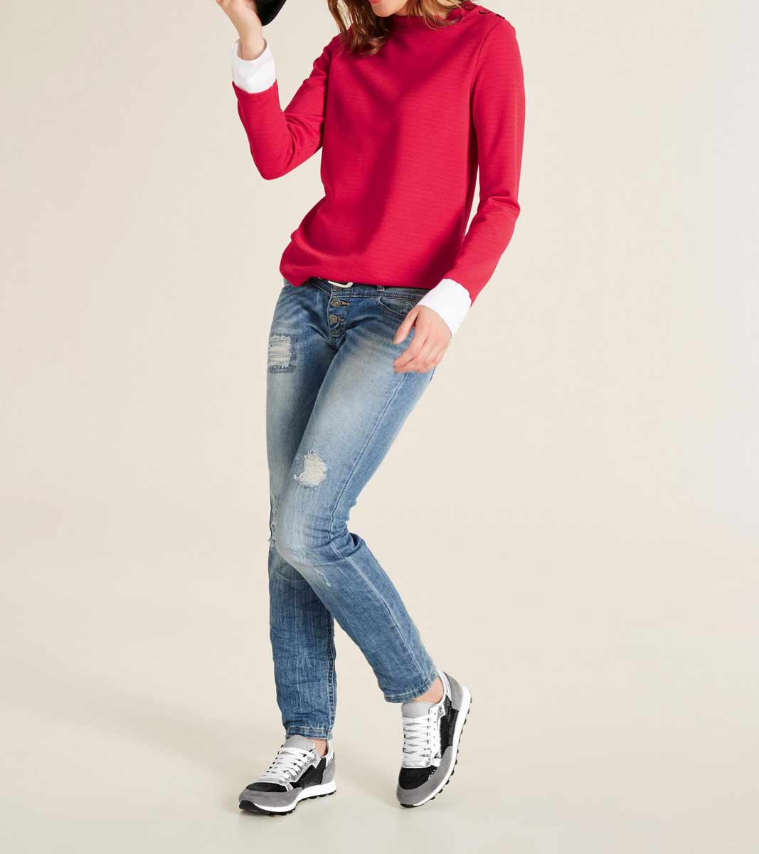 Heine Damen 2-in-1-Shirt, rot