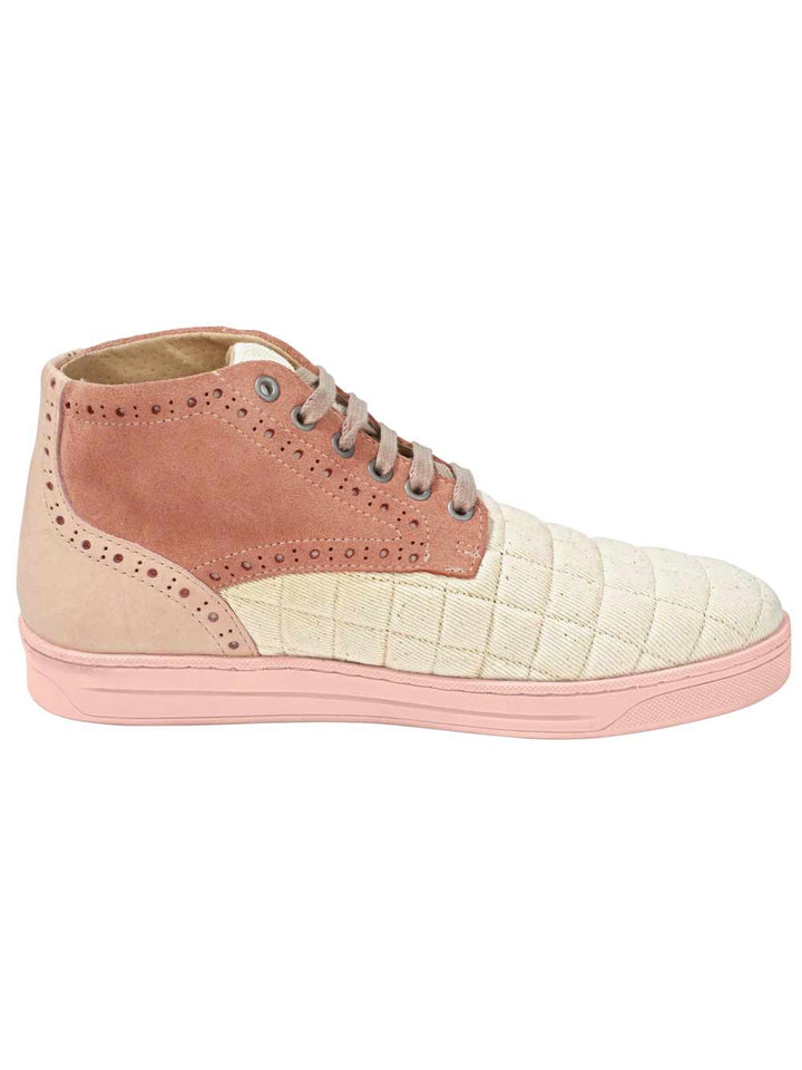 Heine Damen Damen-Schnürer, ecru-rosé-cognac