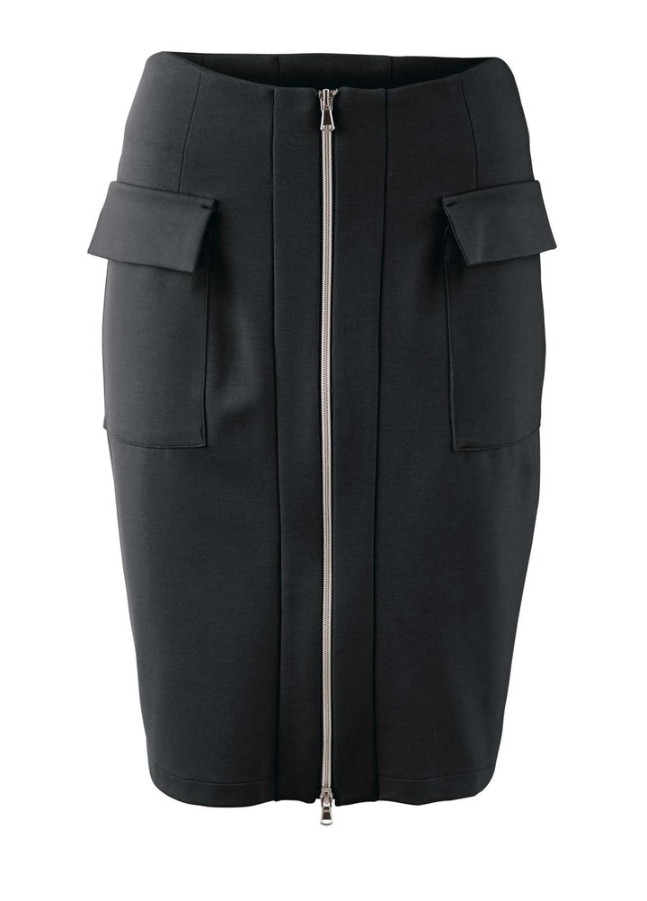 Heine Damen Jersey-Rock, schwarz
