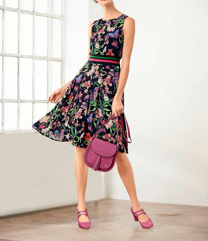 Heine Damen Prinzesskleid, marine-bunt