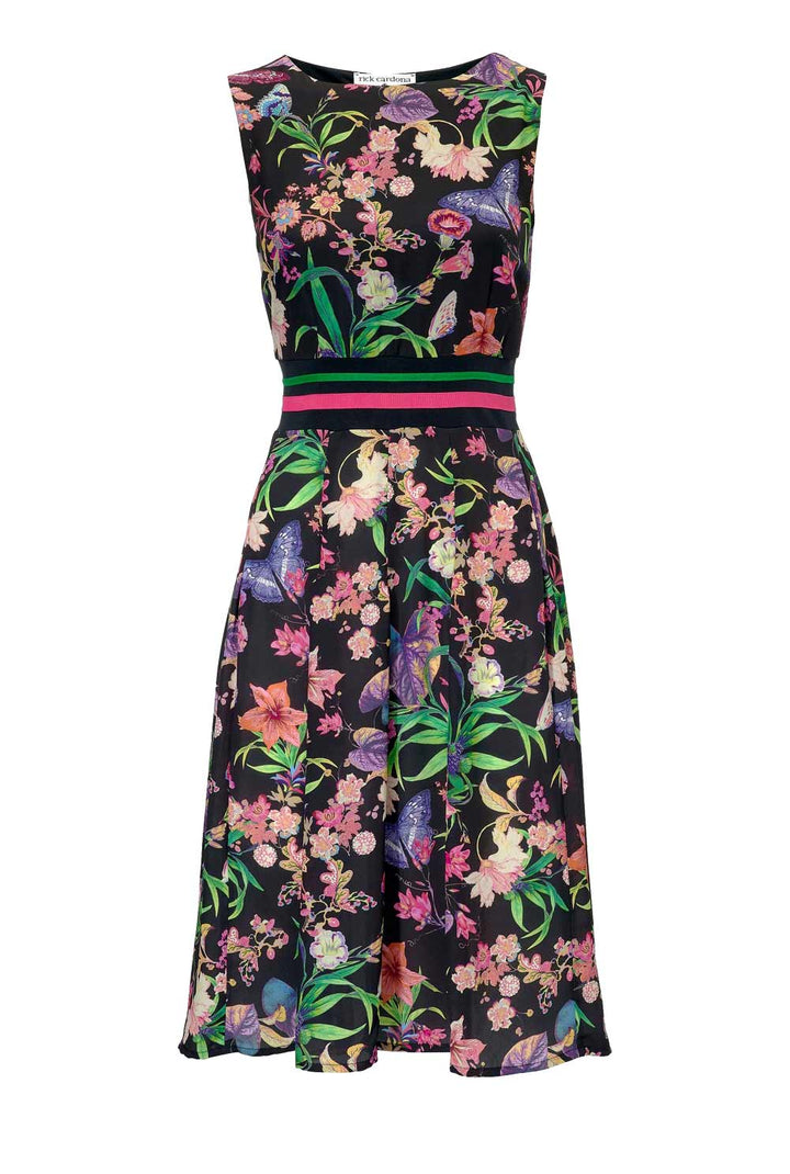 Heine Damen Prinzesskleid, marine-bunt