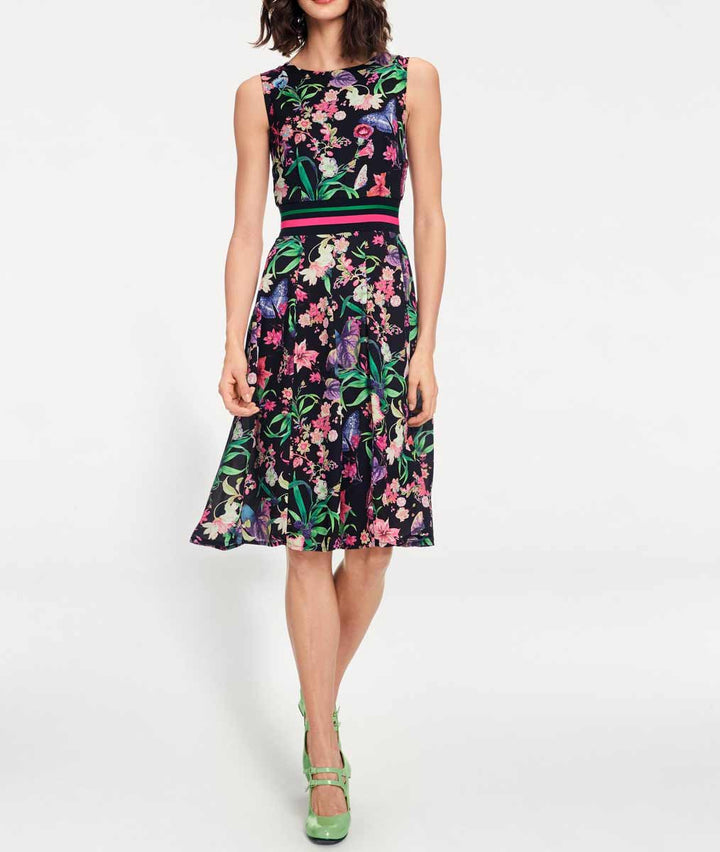 Heine Damen Prinzesskleid, marine-bunt