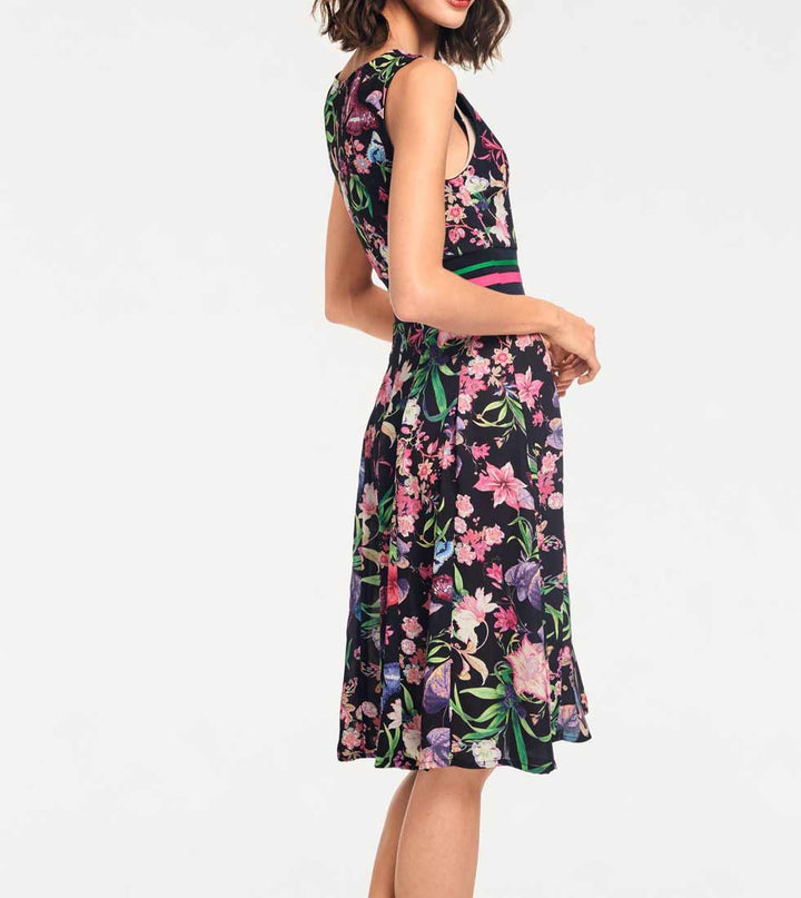Heine Damen Prinzesskleid, marine-bunt
