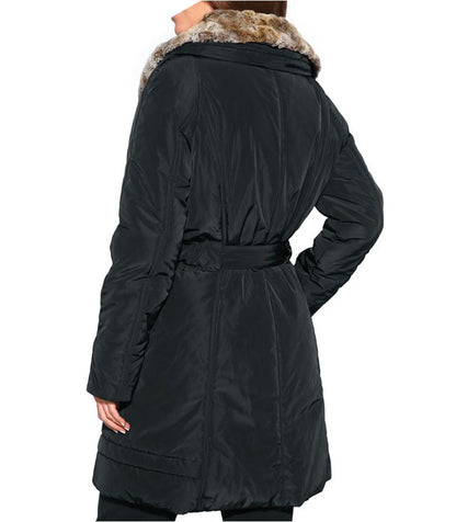 Class International Damen Funktionsmantel mit Webpelz, schwarz