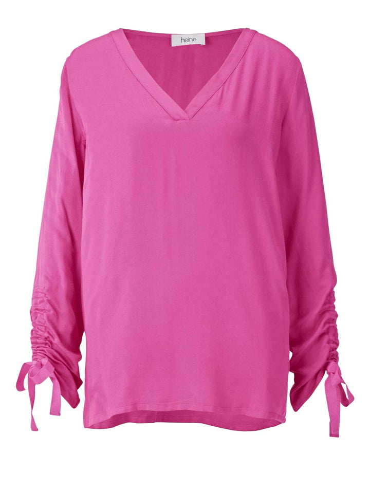 Heine Damen Bluse mit Raffungen, pink