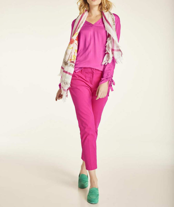 Heine Damen Bluse mit Raffungen, pink
