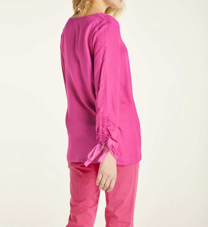 Heine Damen Bluse mit Raffungen, pink