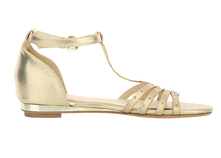 Andrea Conti Damen Sandalette mit Strass, goldfarben
