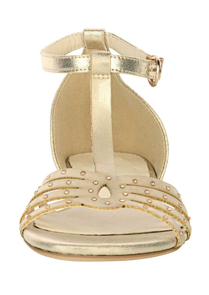 Andrea Conti Damen Sandalette mit Strass, goldfarben