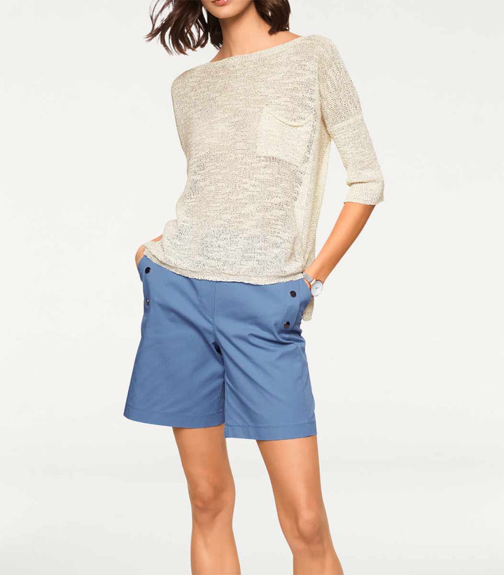 Heine - Best Connections Damen Oversized-Pullover mit Pailletten, beige