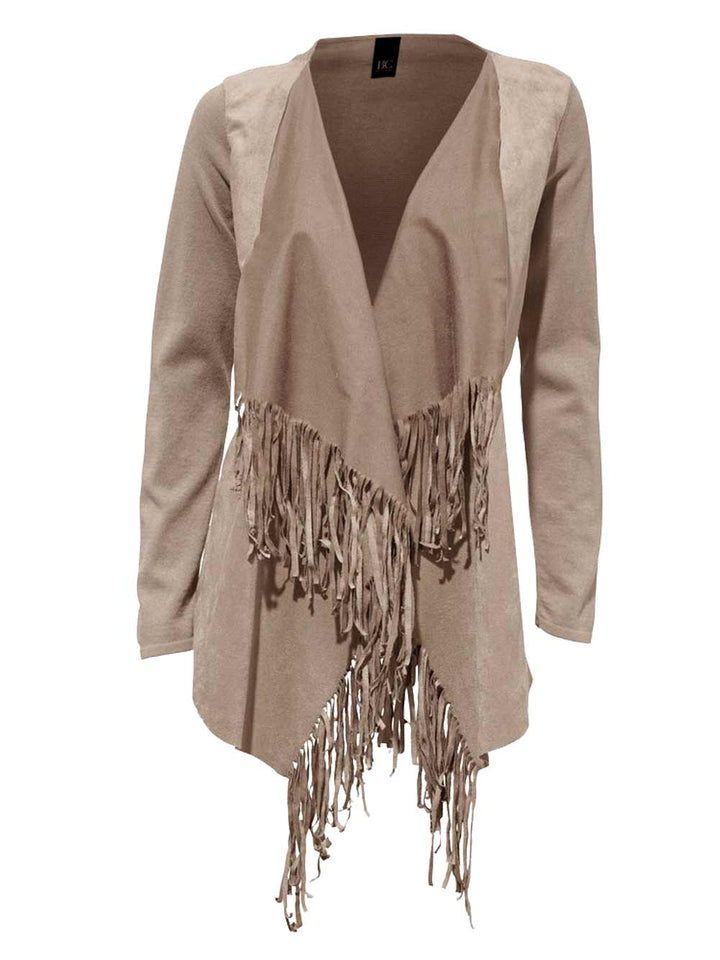 Heine - Best Connections Damen Cardigan mit Velours, taupe