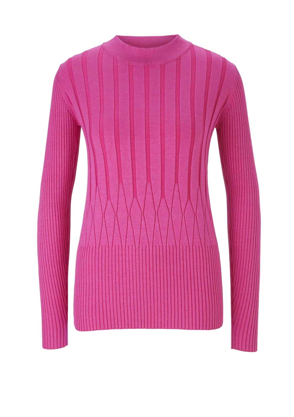 HEINE Damen Rippenstrickpullover, pink