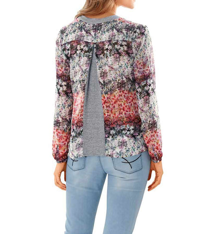 Rick Cardona Damen Designer-Chiffon-Bluse, bunt