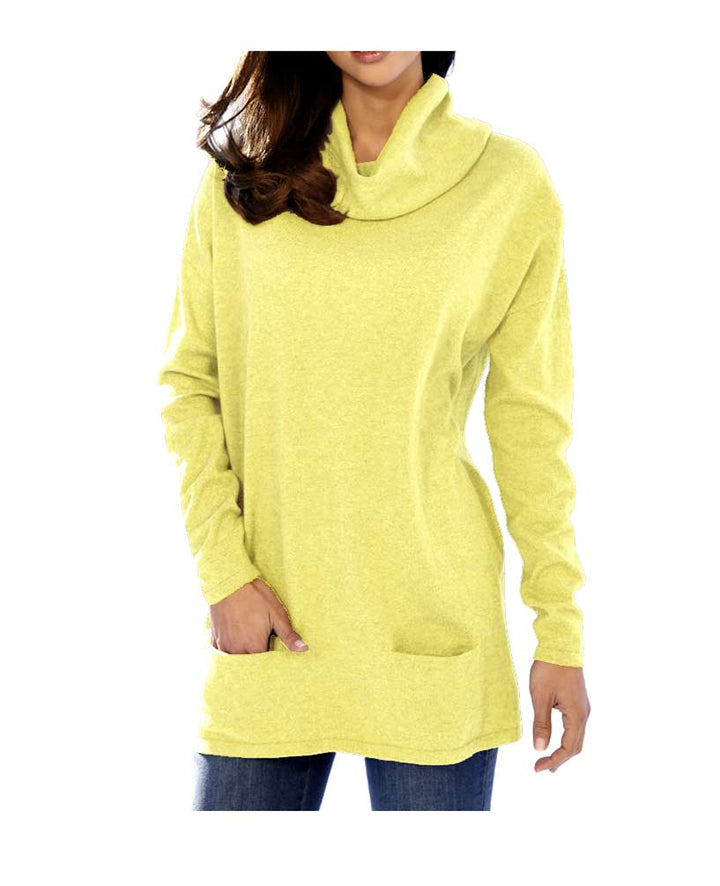 Ashley Brooke Damen Designer-Rollkragenpullover, gelb