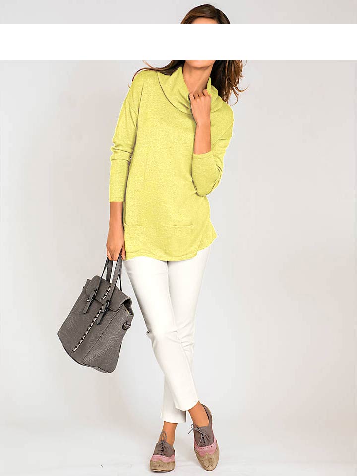 Ashley Brooke Damen Designer-Rollkragenpullover, gelb
