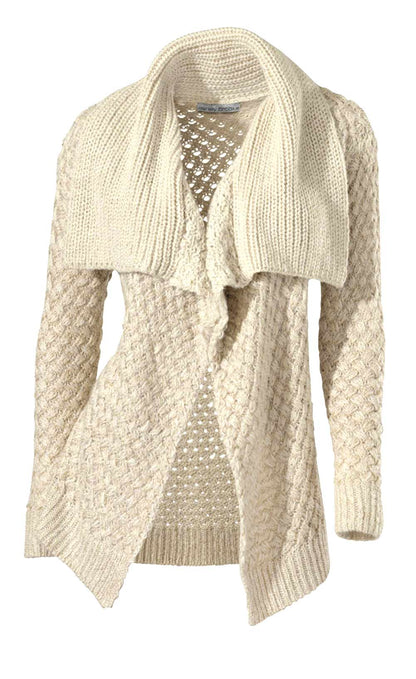 Ashley Brooke Damen Designer-Strickjacke, offwhite-gold