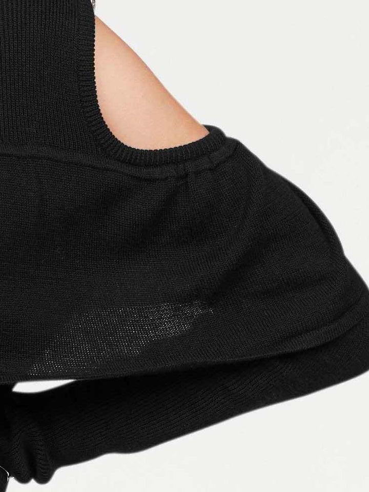 Vivance Collection Damen Volant-Pullover, schwarz