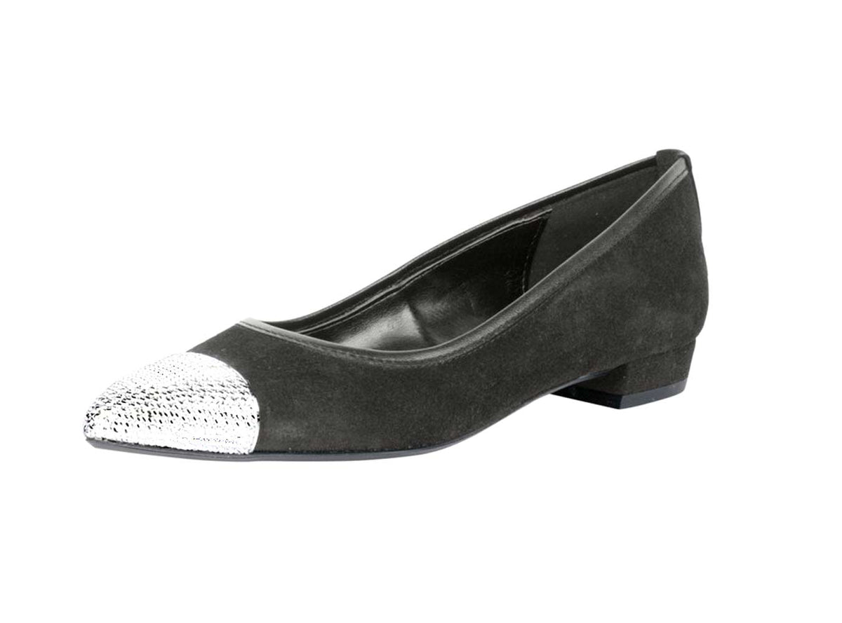 Patrizia Dini Damen Designer-Ballerina, anthrazit-silber