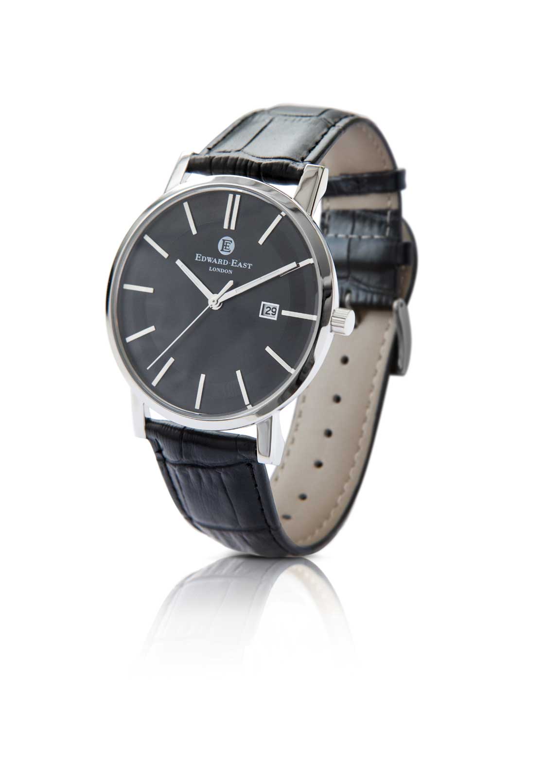 EDWARD EAST Designer-Herren-Armbanduhr, schwarz
