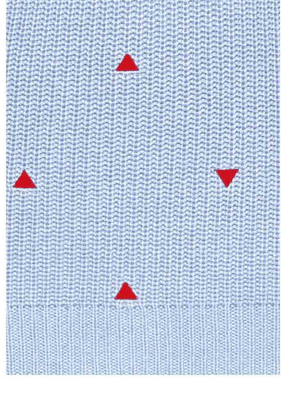 CHEER Damen Pullover mit Stickerei, eisblau-rot