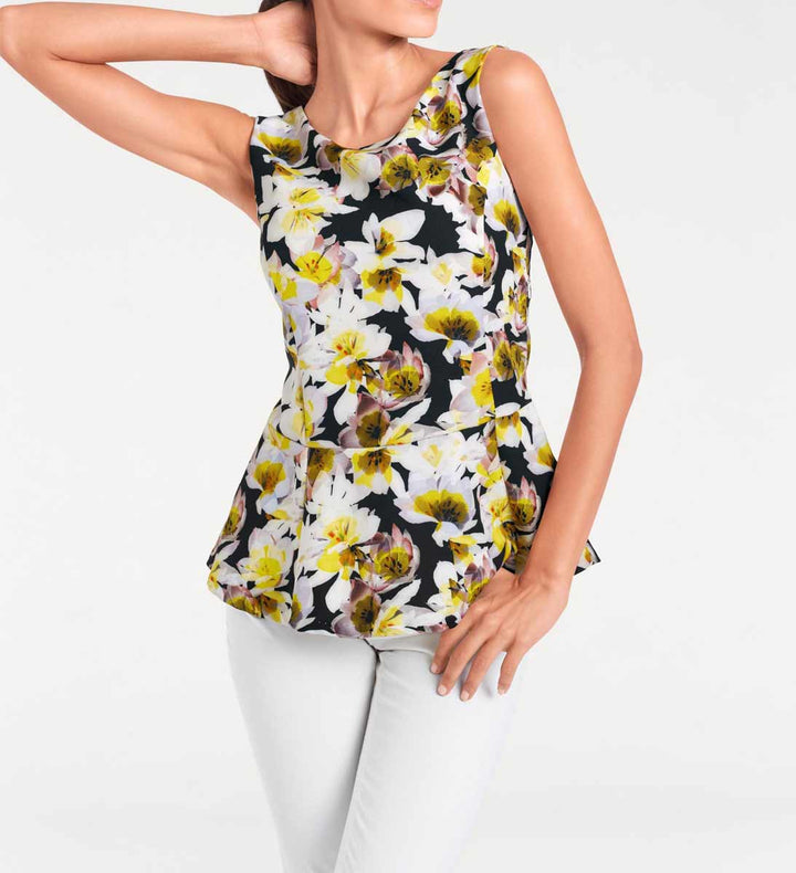 Ashley Brooke Damen Designer-Top mit Schößchen, bunt