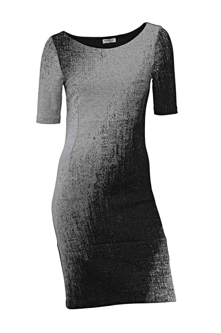 Class International Damen Bodyforming-Jacquardkleid, schwarz-grau