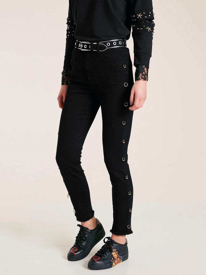 Heine Damen Skinny-Jeans, schwarz