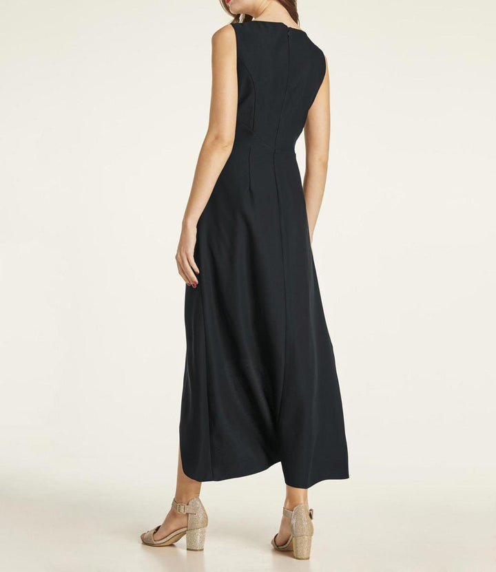HEINE Damen Abendkleid mit Gürtelelement, schwarz