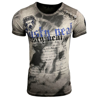 Rusty Neal Batik Herren T-Shirt No Mercy mit Front Logo Print Kurzarm