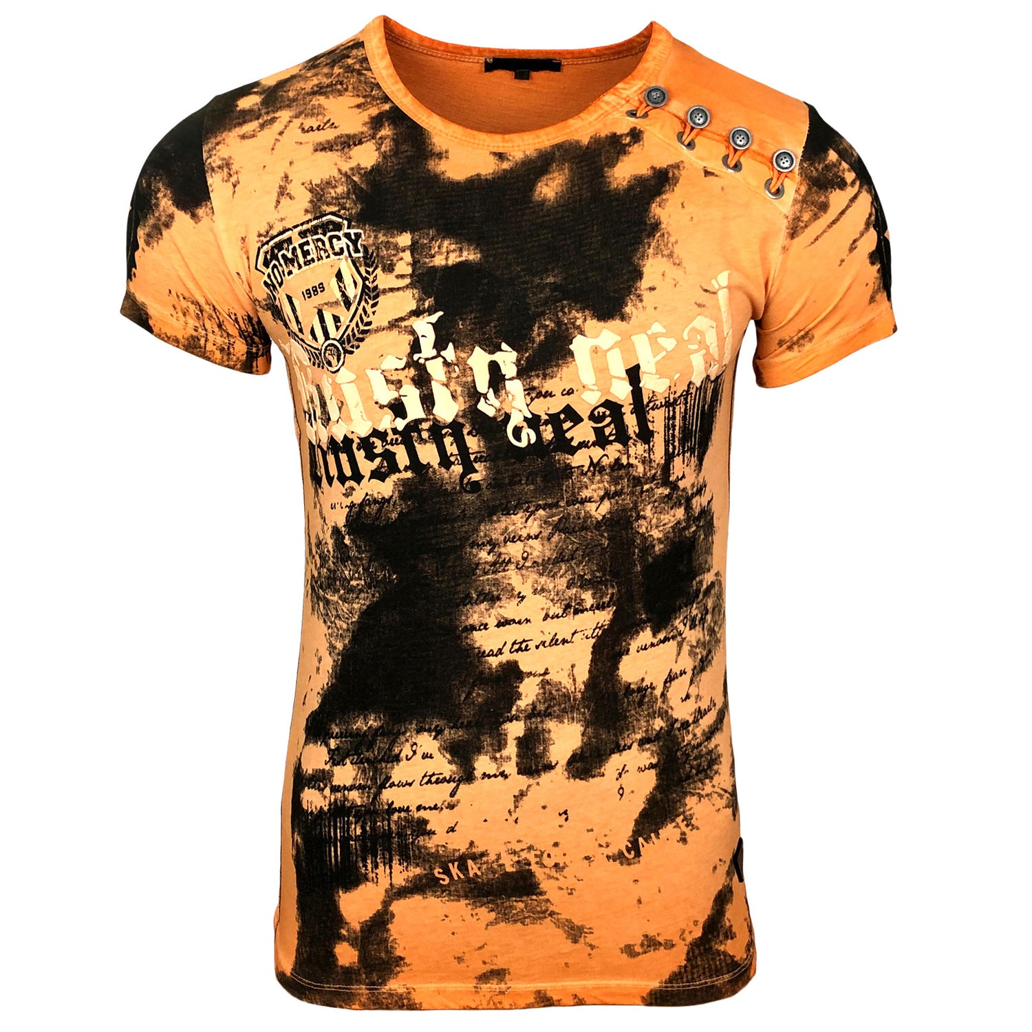 Rusty Neal Batik Herren T-Shirt No Mercy mit Front Logo Print Kurzarm