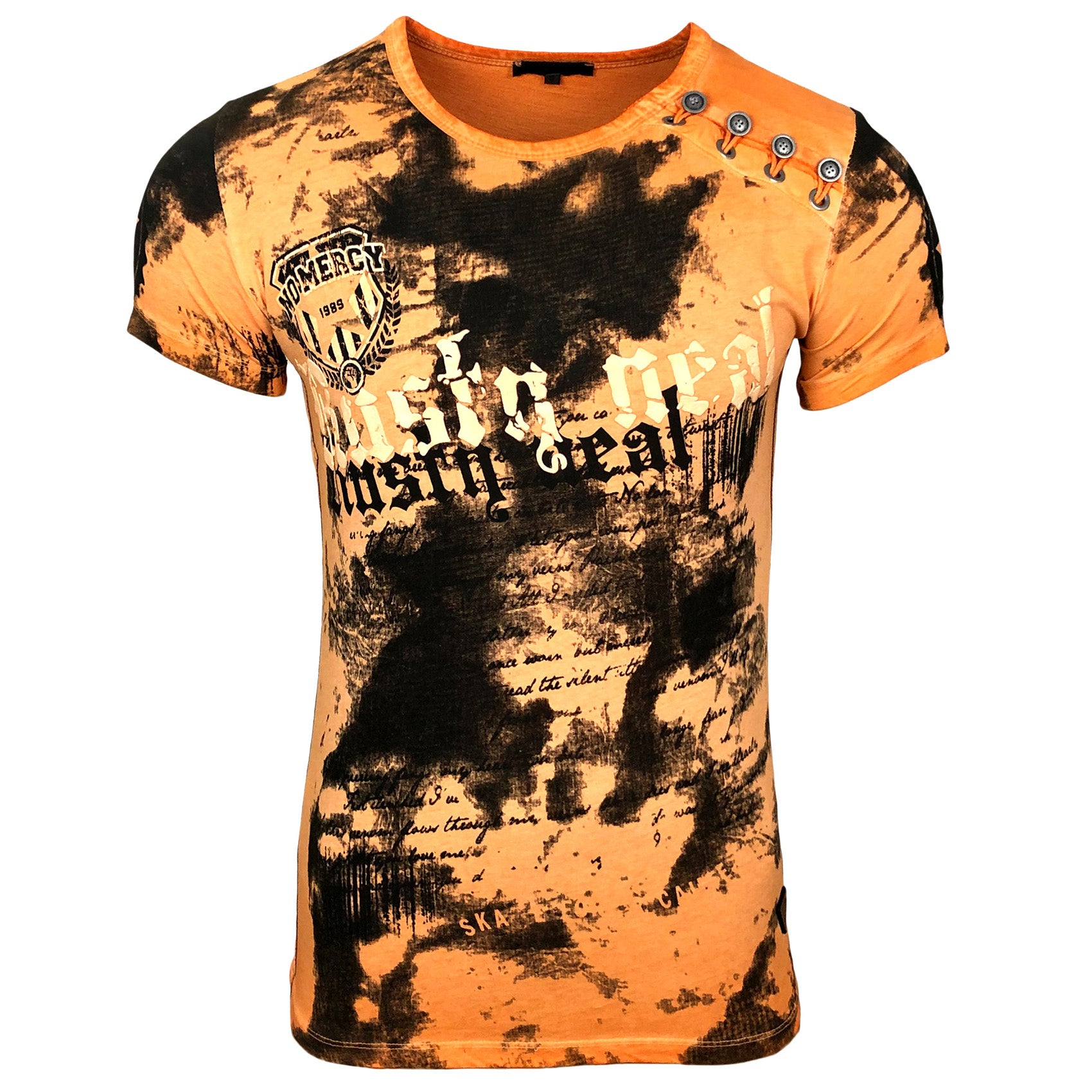 Rusty Neal Batik Herren T-Shirt No Mercy mit Front Logo Print Kurzarm