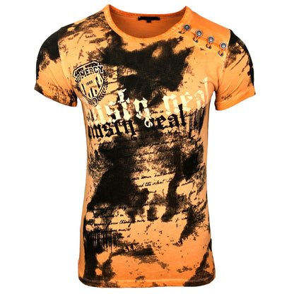 Rusty Neal Batik Herren T-Shirt No Mercy mit Front Logo Print Kurzarm